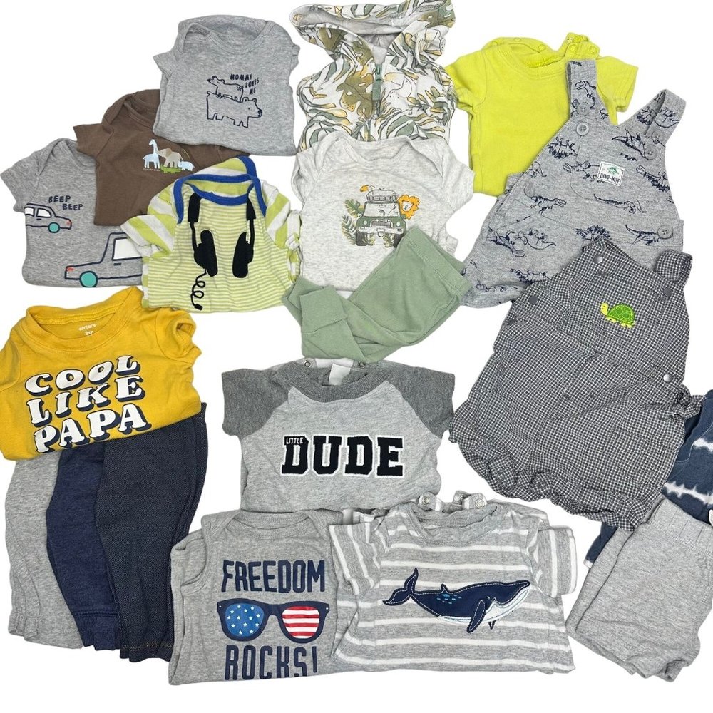 Carter's Mix | Little Baby Boy Bundle - 20 Pieces | Size 3 Months
